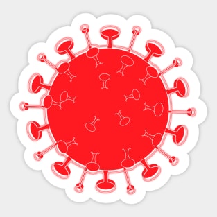 Icon of the corona covid 19 virus in red and white Sticker